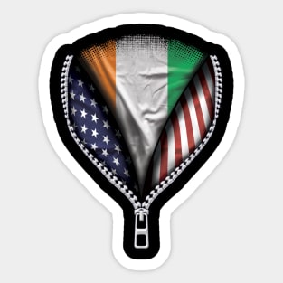 Ivorian Flag  Ivory Coast Flag American Flag Zip Down - Gift for Ivorian From Ivory Coast Sticker